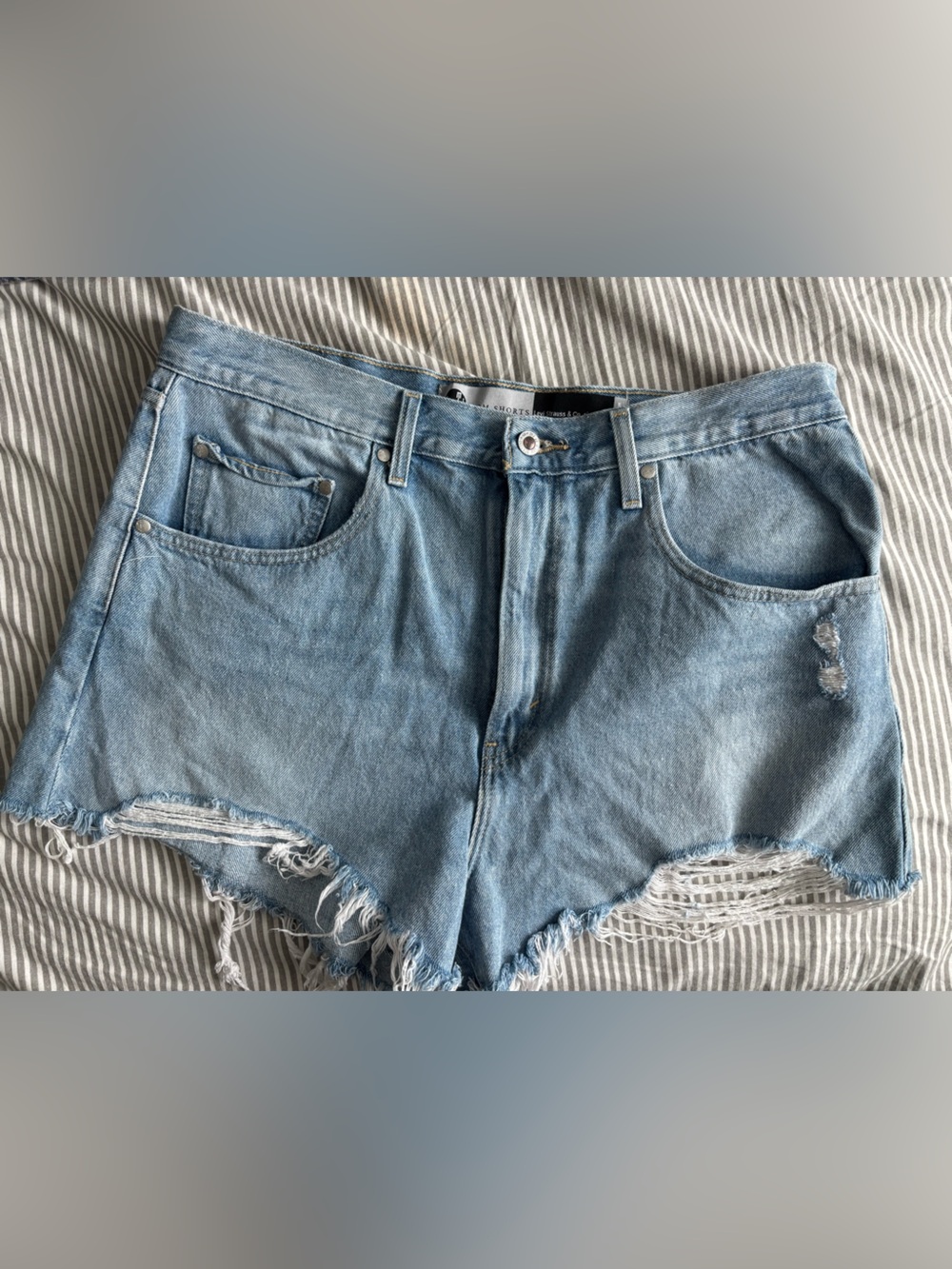 Levi's Light Blue Distressed Jean Cutoff Shorts